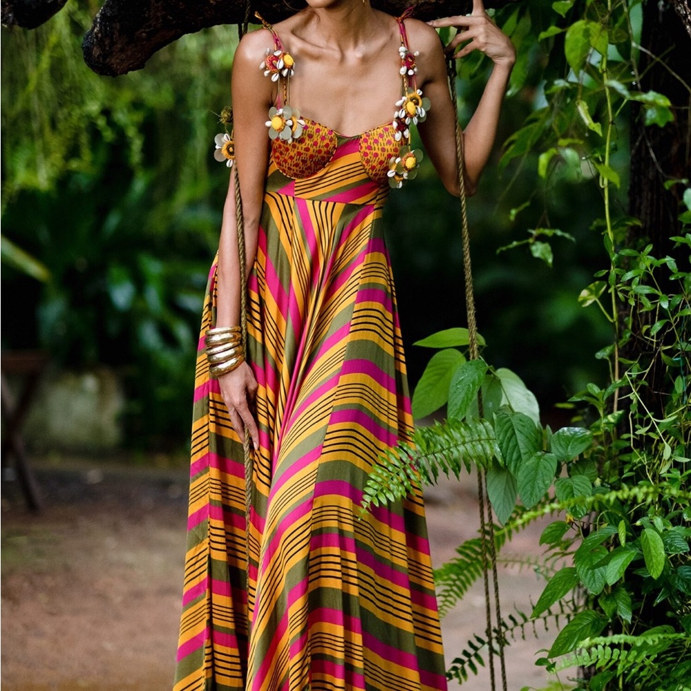 Vibrant Striped Maxi Dress